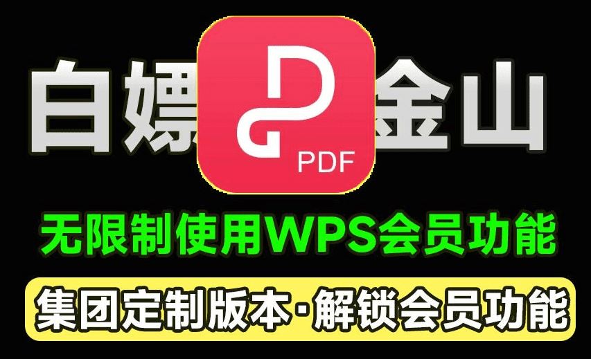 白嫖WPS会员功能！金山PDF专业版，xxx集团定制专业版，无限制免费使用会员功能，太香了-木木资源社区